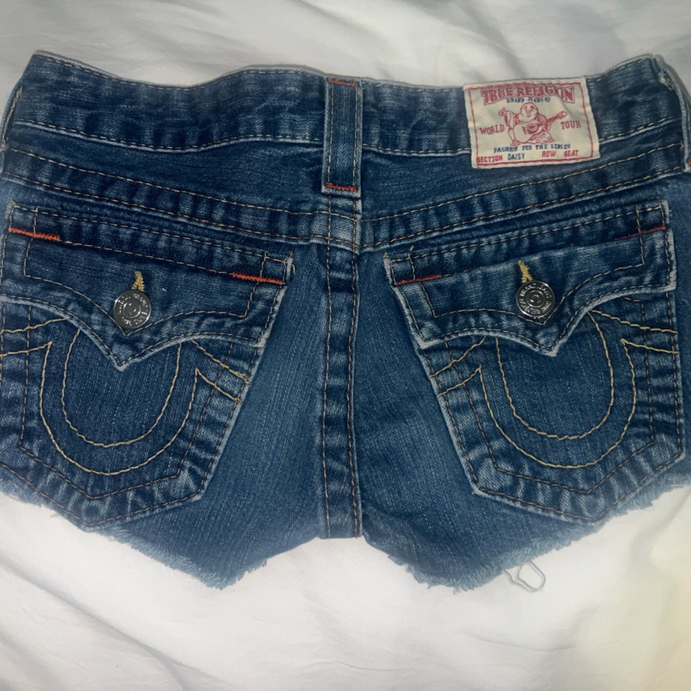 True Religion women Denim Daisy Duke Shorts